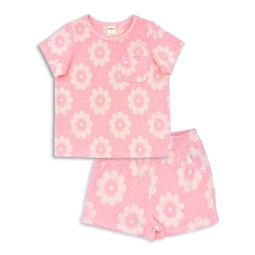 Milky Floral Terry Towelling Set